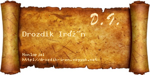 Drozdik Irén névjegykártya